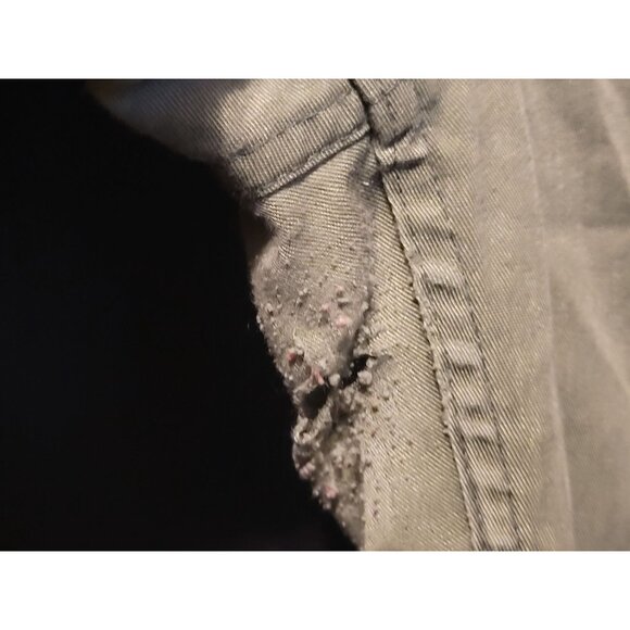 Vintage Green Utility Trouser US Navy Uniform Pants 32x33 Name Tape Worn Spots - Picture 3 of 8